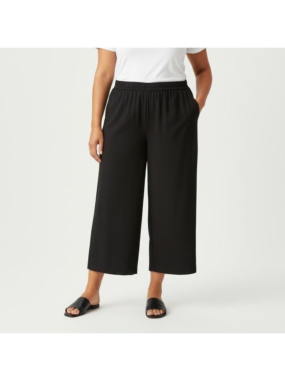 Oscar De La Renta Black Wool Blend Pants Size 18W